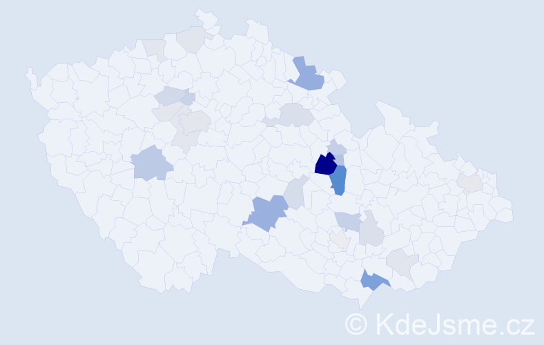 Příjmení: 'Půlkrábková', počet výskytů 63 v celé ČR