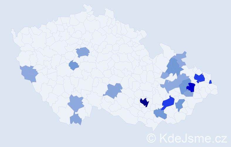 Příjmení: 'Dočkálková', počet výskytů 71 v celé ČR