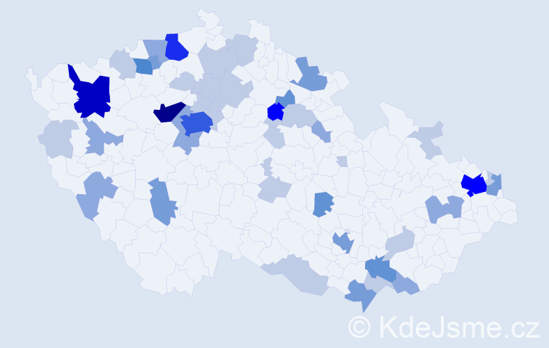Příjmení: 'Škultétyová', počet výskytů 120 v celé ČR