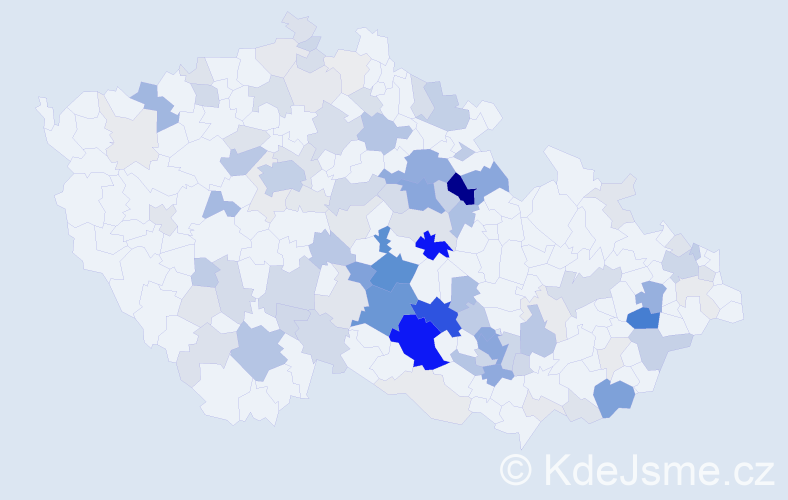Příjmení: 'Voda', počet výskytů 393 v celé ČR