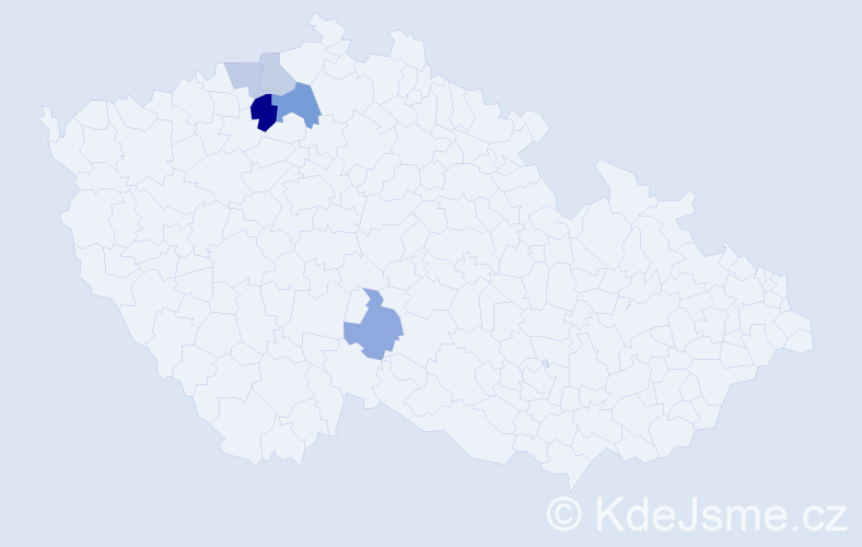 Příjmení: 'Mündleinová', počet výskytů 8 v celé ČR
