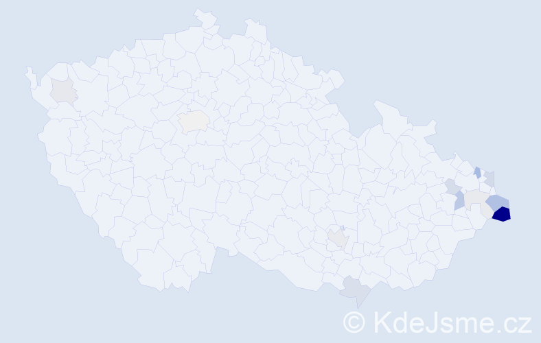 Příjmení: 'Kowolowská', počet výskytů 38 v celé ČR