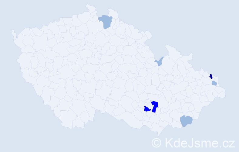 Příjmení: 'Zadubanová', počet výskytů 11 v celé ČR
