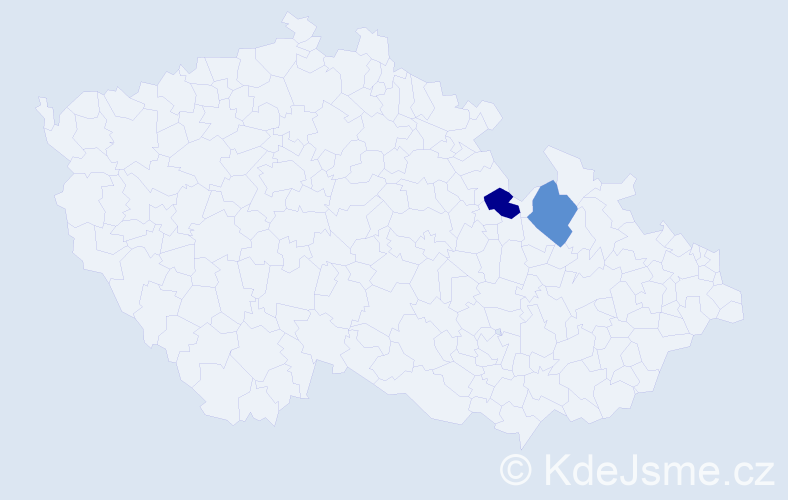 Příjmení: 'Dinevová', počet výskytů 2 v celé ČR
