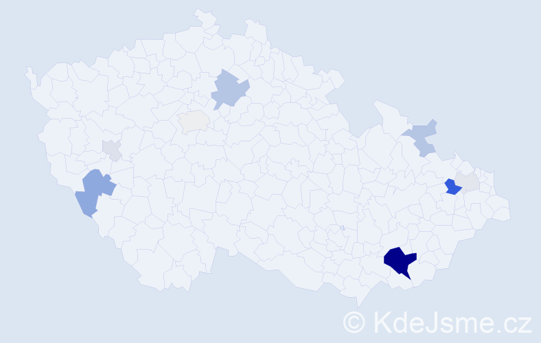 Příjmení: 'Bouřa', počet výskytů 26 v celé ČR