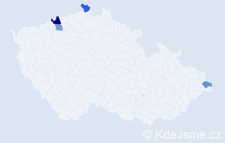 Příjmení: 'Bezková', počet výskytů 5 v celé ČR
