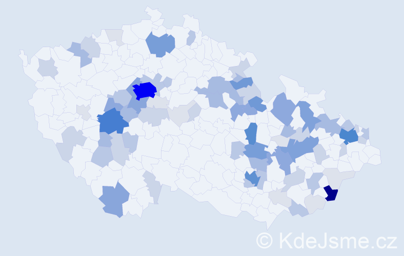 Příjmení: 'Krahulec', počet výskytů 298 v celé ČR