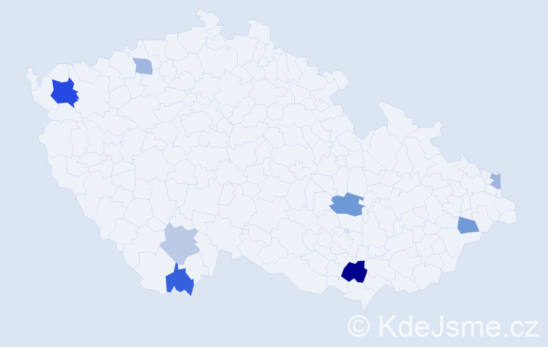 Příjmení: 'Dibala', počet výskytů 27 v celé ČR