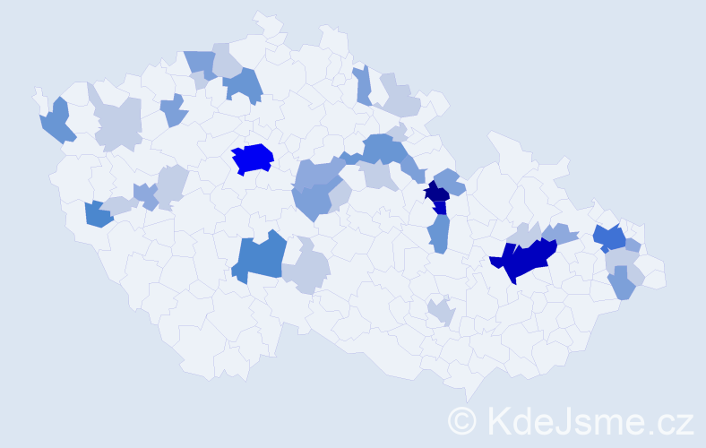 Příjmení: 'Morkesová', počet výskytů 114 v celé ČR