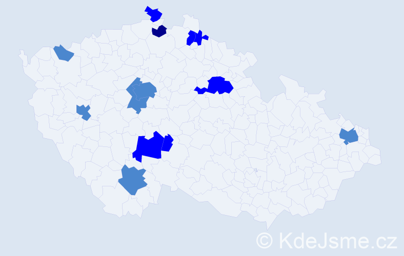 Příjmení: 'Kremsová', počet výskytů 21 v celé ČR