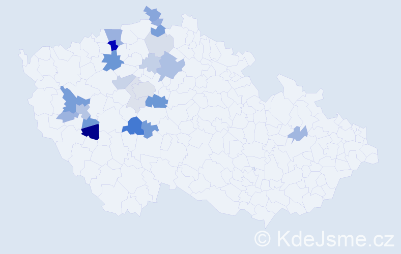 Příjmení: 'Batovcová', počet výskytů 55 v celé ČR