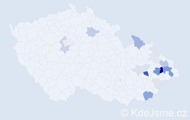 Příjmení: 'Velart', počet výskytů 71 v celé ČR