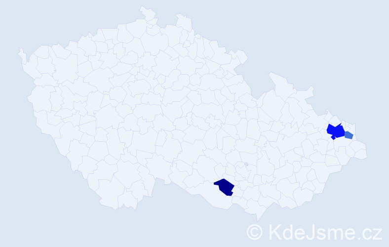 Příjmení: 'Závodi', počet výskytů 10 v celé ČR