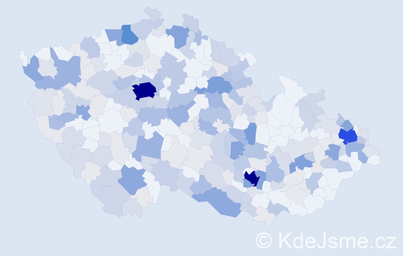 Příjmení: 'Krištof', počet výskytů 842 v celé ČR
