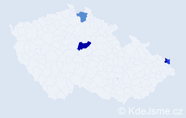 Příjmení: 'Čálik', počet výskytů 9 v celé ČR