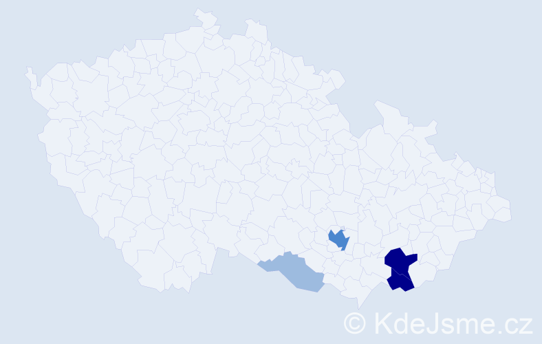 Příjmení: 'Stodoláková', počet výskytů 11 v celé ČR