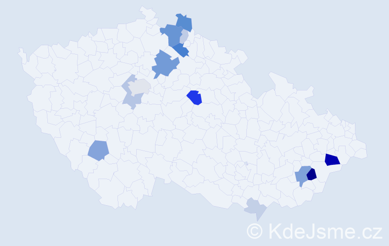 Příjmení: 'Knéblová', počet výskytů 43 v celé ČR