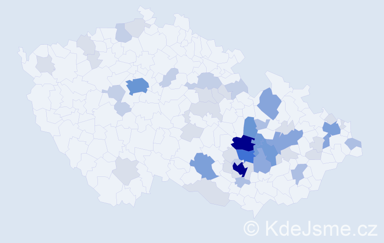 Příjmení: 'Dosedla', počet výskytů 163 v celé ČR