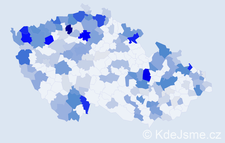 Příjmení: 'Werner', počet výskytů 624 v celé ČR