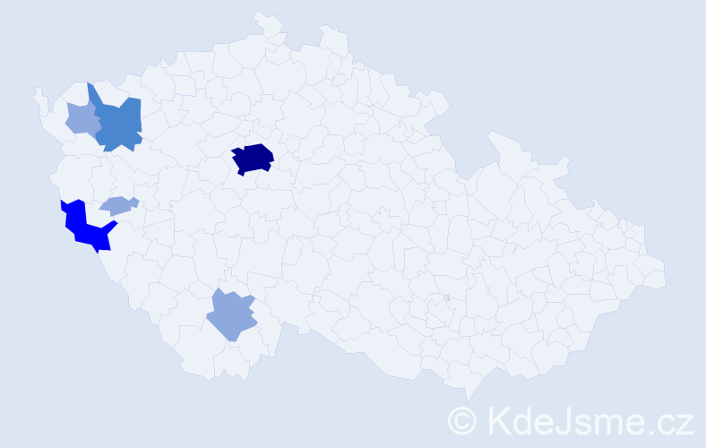 Příjmení: 'Kamicová', počet výskytů 14 v celé ČR