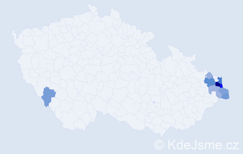 Příjmení: 'Ciompová', počet výskytů 38 v celé ČR