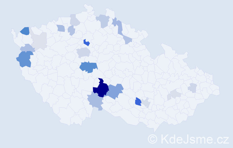 Příjmení: 'Dedera', počet výskytů 77 v celé ČR