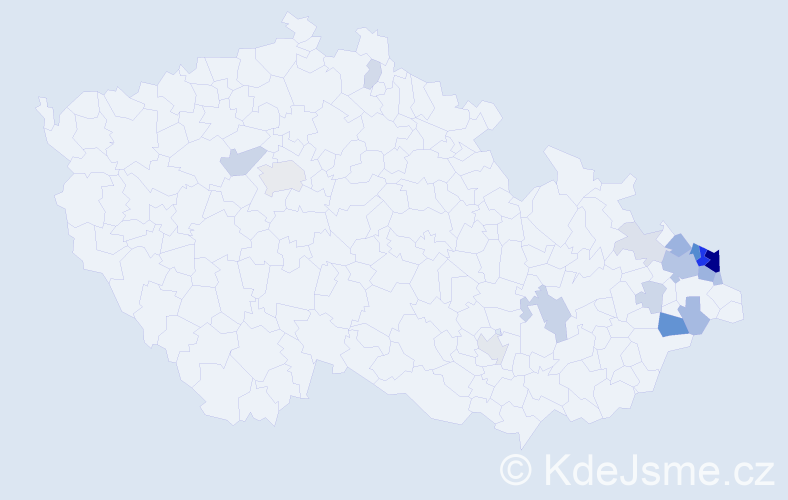 Příjmení: 'Bura', počet výskytů 64 v celé ČR