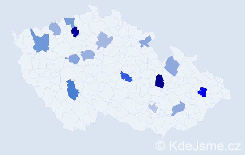 Příjmení: 'Clark', počet výskytů 31 v celé ČR