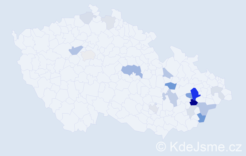 Příjmení: 'Unar', počet výskytů 34 v celé ČR