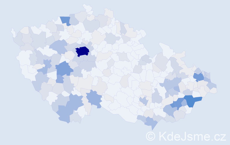Příjmení: 'Janota', počet výskytů 869 v celé ČR