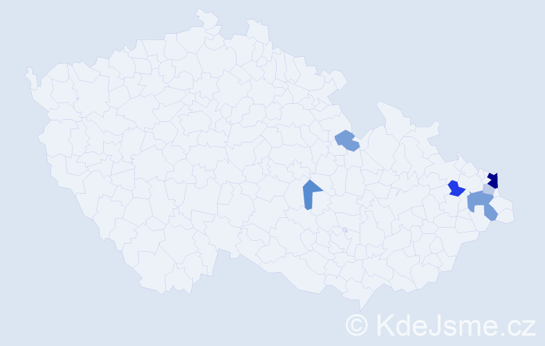 Příjmení: 'Szymala', počet výskytů 16 v celé ČR