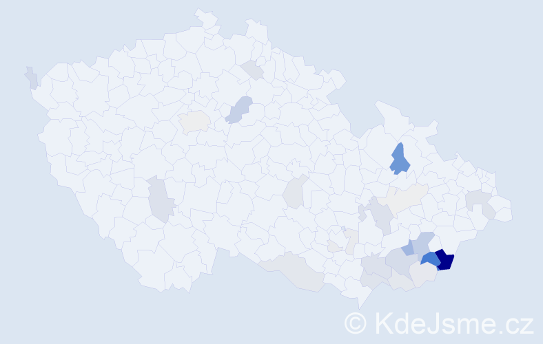 Příjmení: 'Hnilo', počet výskytů 80 v celé ČR