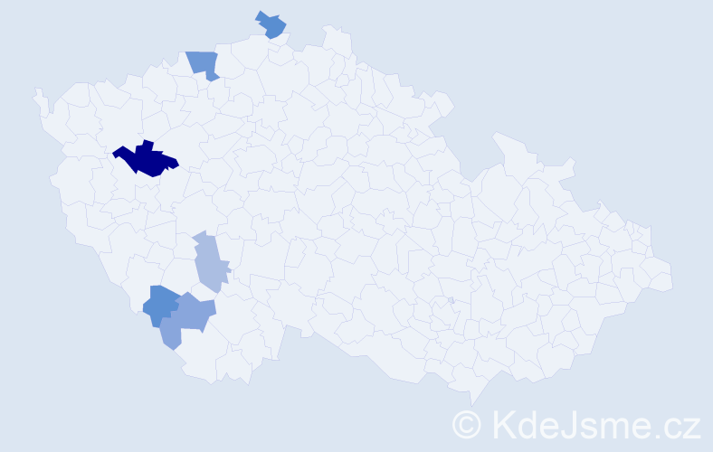 Příjmení: 'Preyová', počet výskytů 12 v celé ČR