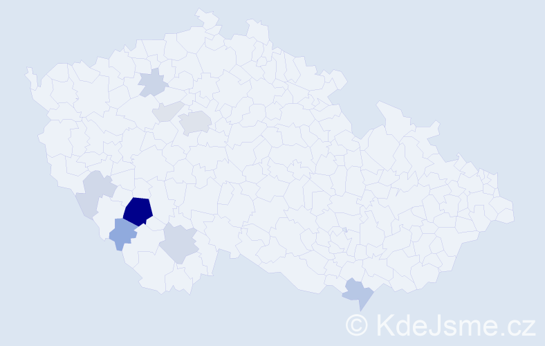 Příjmení: 'Kaskoun', počet výskytů 28 v celé ČR