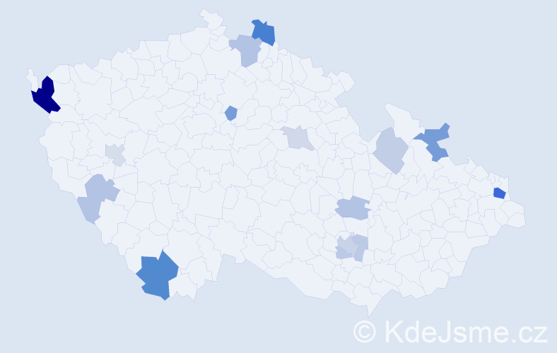 Příjmení: 'Želonka', počet výskytů 34 v celé ČR