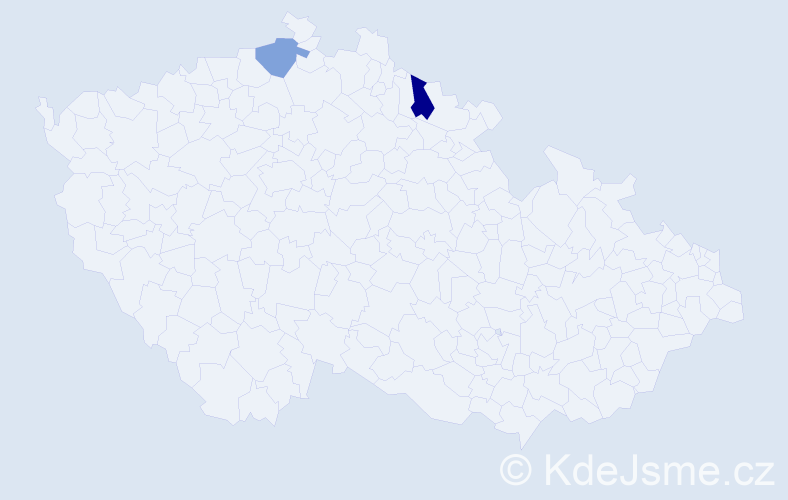 Příjmení: 'Grušák', počet výskytů 5 v celé ČR