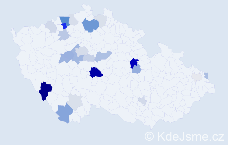 Příjmení: 'Kornová', počet výskytů 63 v celé ČR