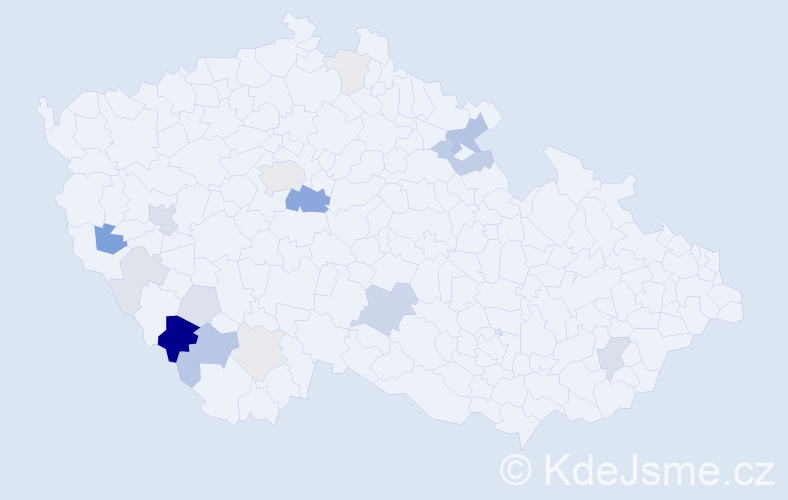 Příjmení: 'Vozobule', počet výskytů 43 v celé ČR