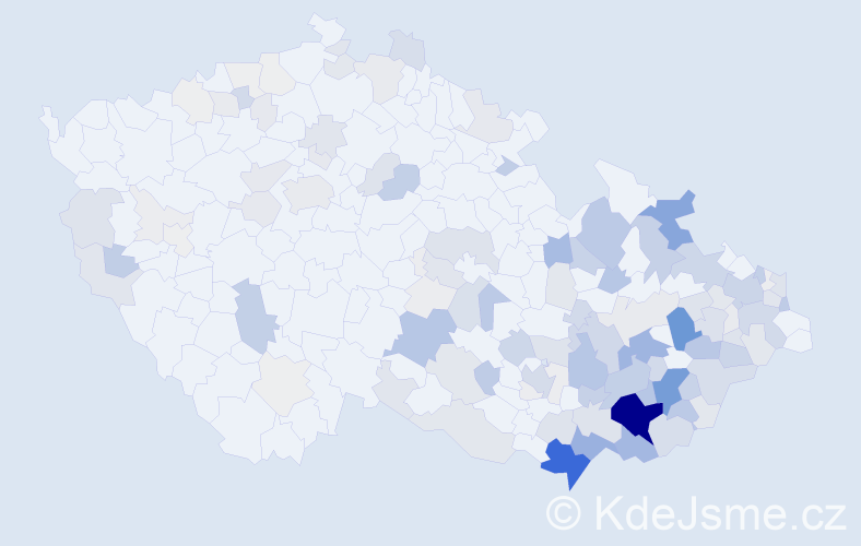 Příjmení: 'Bartošíková', počet výskytů 569 v celé ČR