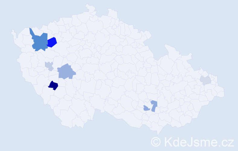 Příjmení: 'Pramuková', počet výskytů 9 v celé ČR