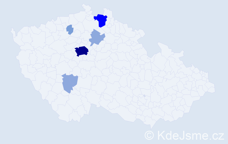 Příjmení: 'Lustiková', počet výskytů 17 v celé ČR