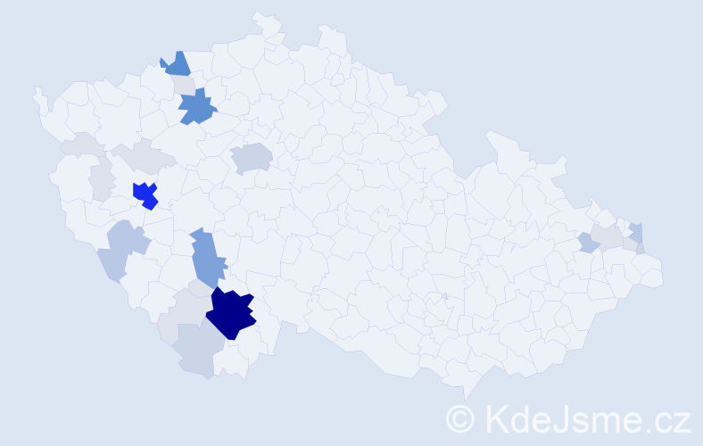 Příjmení: 'Bugošová', počet výskytů 99 v celé ČR