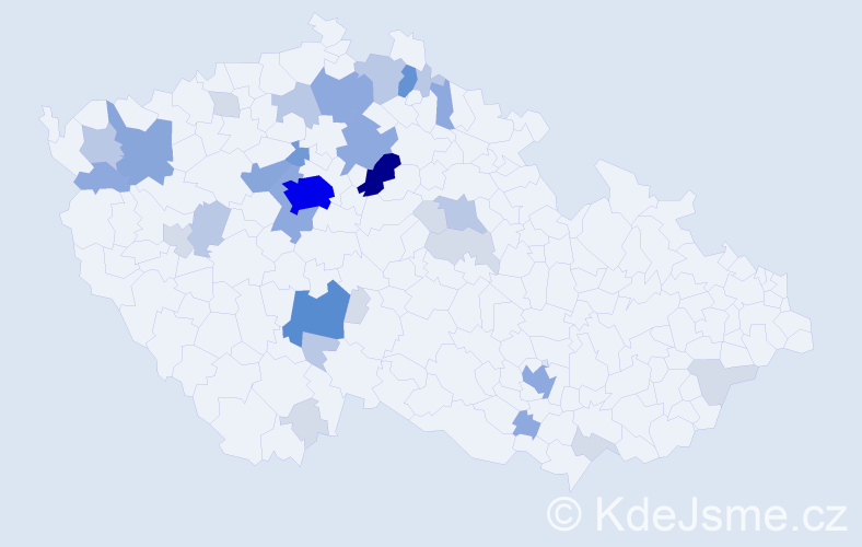 Příjmení: 'Hojsáková', počet výskytů 105 v celé ČR