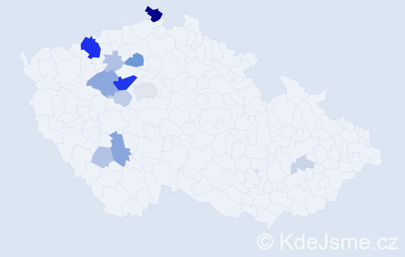 Příjmení: 'Humr', počet výskytů 40 v celé ČR