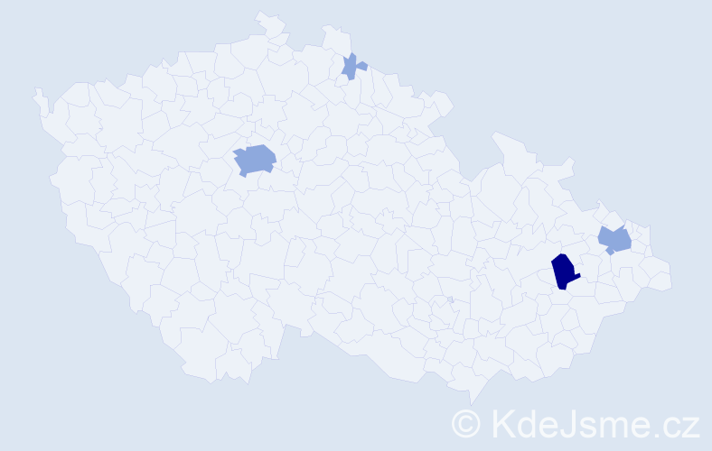 Příjmení: 'Fojtik', počet výskytů 8 v celé ČR