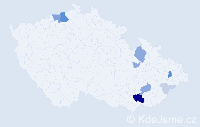 Příjmení: 'Urcová', počet výskytů 32 v celé ČR