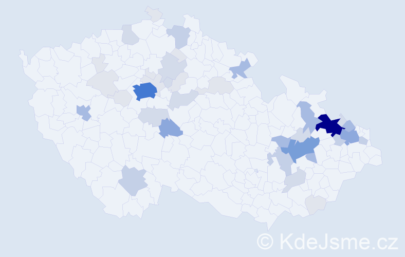 Příjmení: 'Hanel', počet výskytů 146 v celé ČR