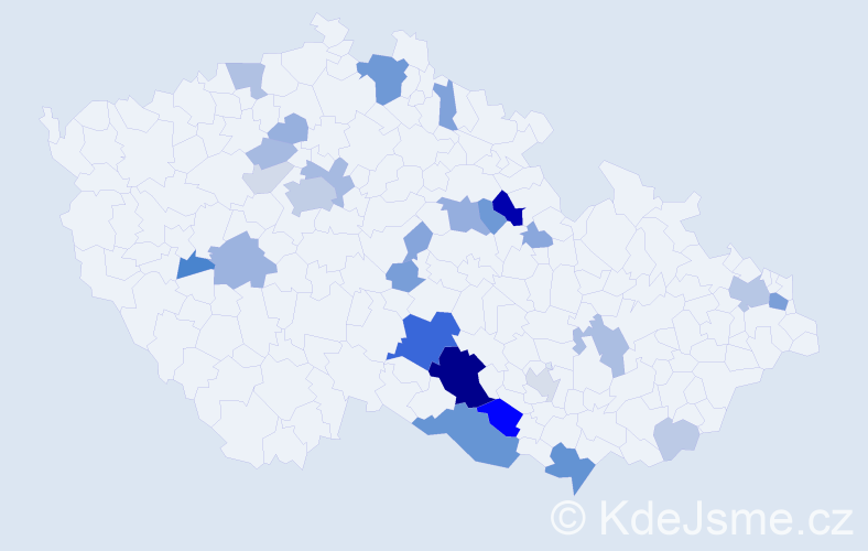 Příjmení: 'Kain', počet výskytů 84 v celé ČR