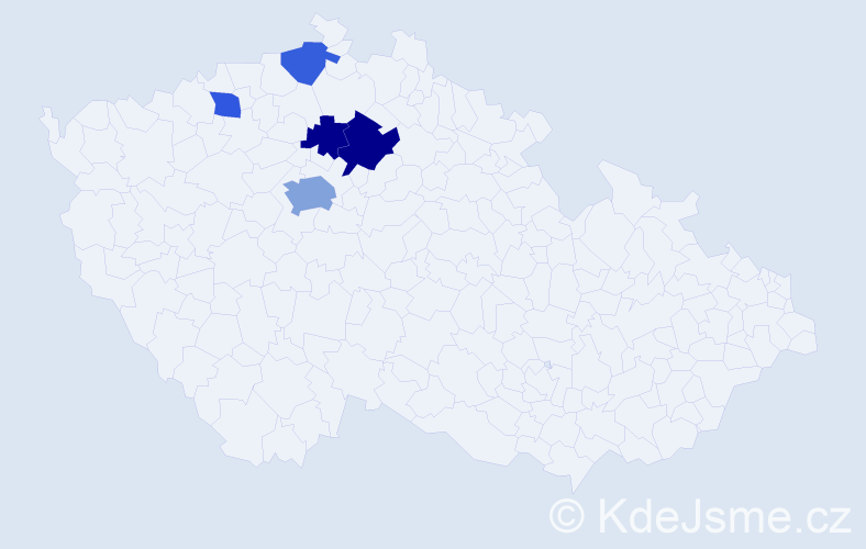 Příjmení: 'Lamová', počet výskytů 9 v celé ČR