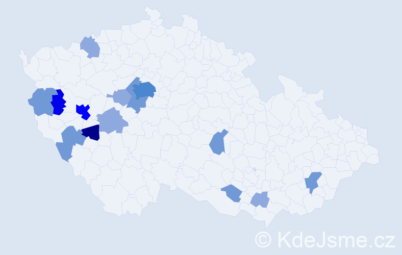 Příjmení: 'Spourová', počet výskytů 34 v celé ČR